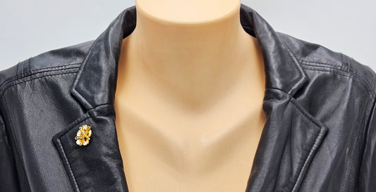 David Andersen Sterling Enamel 3D Flower Pin Earrings Demi Parure Set 1960s, multicolor, floral, gold - image 2 of 9