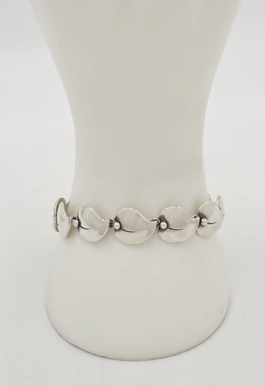 Niels Erik From of Denmark Sterling Flora Fauna Link Bracelet Circa 1940s/1950s