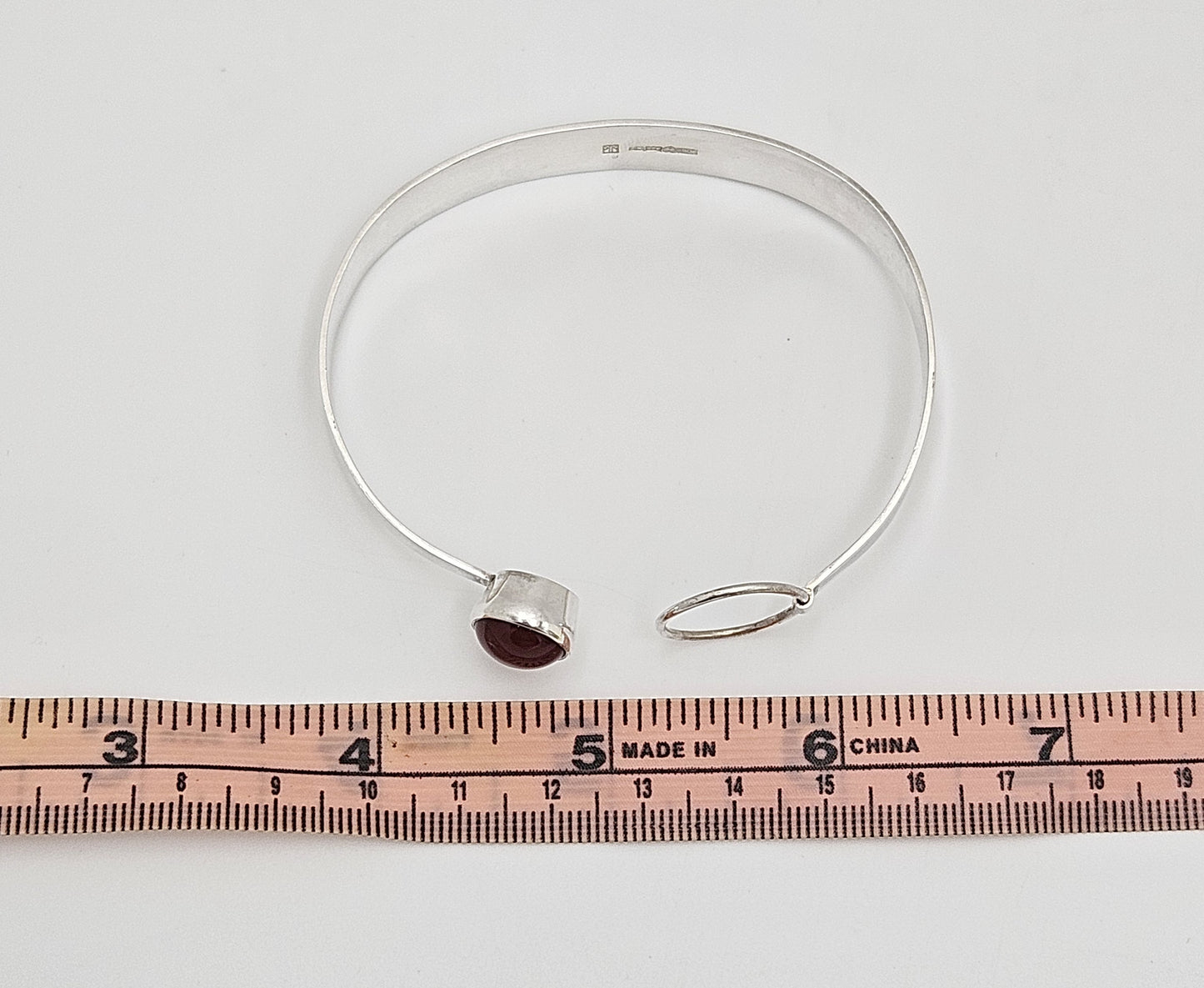 Sjældent Hanasberg Kaunis Koru Sterling Karneol Modernist Armbånd 1975