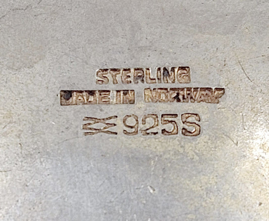 Aksel Holmsen Jewelry Aksel Holmsen Norway Sterling & Enamel Daisy Flower Brooch 1950's