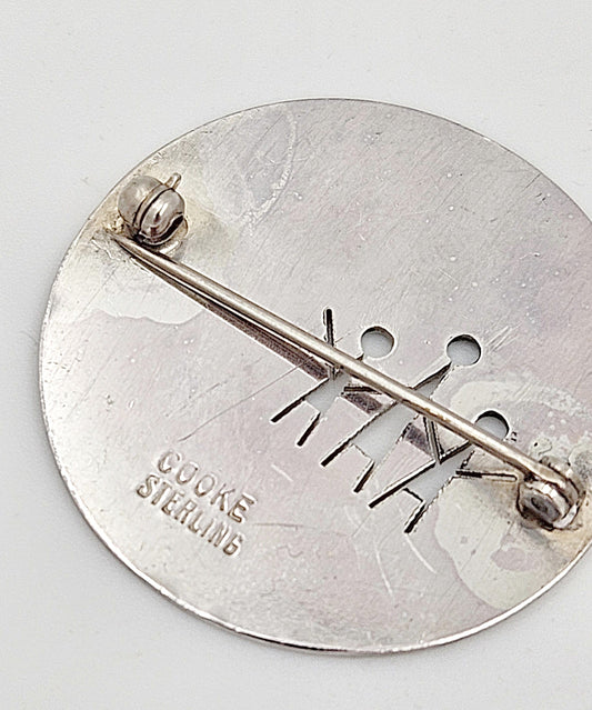 Betty Cooke Jewelry RARE Betty Cooke Sterling Silver Modernist Brooch Circa 1960s