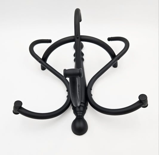 Brass Coat Rack Coat Rack Restored Vintage Retro Chic Wall Hanging Matte Black Brass Coat & Hat Rack