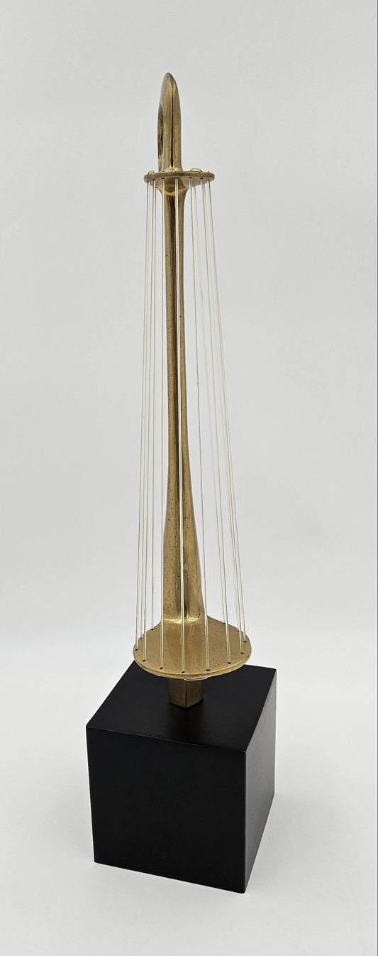 Hattakitkosol Somchal Sculpture Rare and Superb Hattakitkosol Somchal Bronze & String Abstract Sculpture