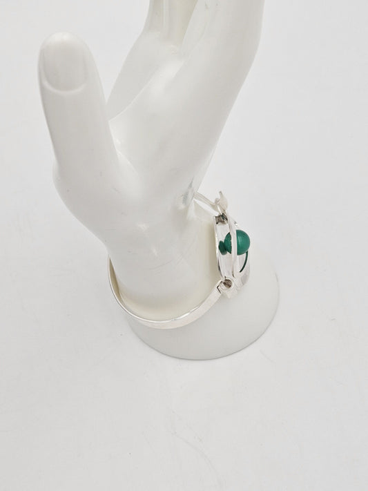 Kupittaan Kulta Jewelry Elis Kauppi Kupittaan Kulta Finland Modernist Sterling Top Latch Bangle 1950s