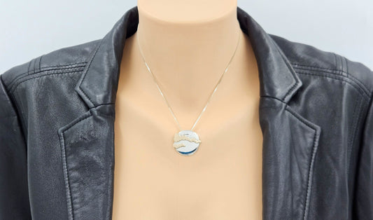 Palmer Jewelry Designer K Palmer Sterling 14K Gold Pendant Necklace