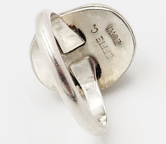 Effie C Zuni Jewelry Vintage Sterling & Turquoise Effie Calavaza Zuni Native Handmade Snake Ring