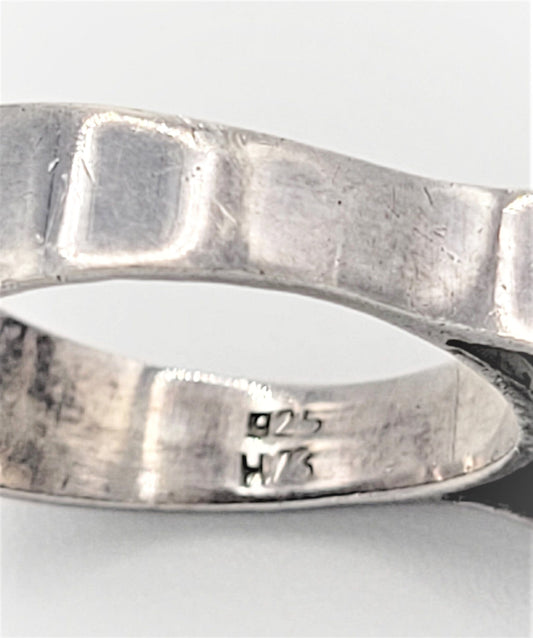 H75 Jewelry VTG Designer Sterling 3-D Abstract Modernist Geometrical Cocktail Ring - Signed