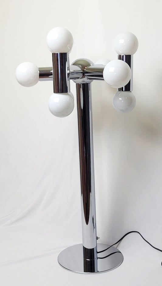 Sonneman Lighting Robert Sonneman Chrome Tall 9 Bulb Molecular Bubbles Table Lamp 1960/70s