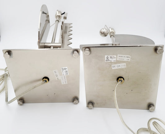 TMCMH Lighting MCM Lot of 2 Silver Metal Electric Corded Free Standing Decorative Table Lamp