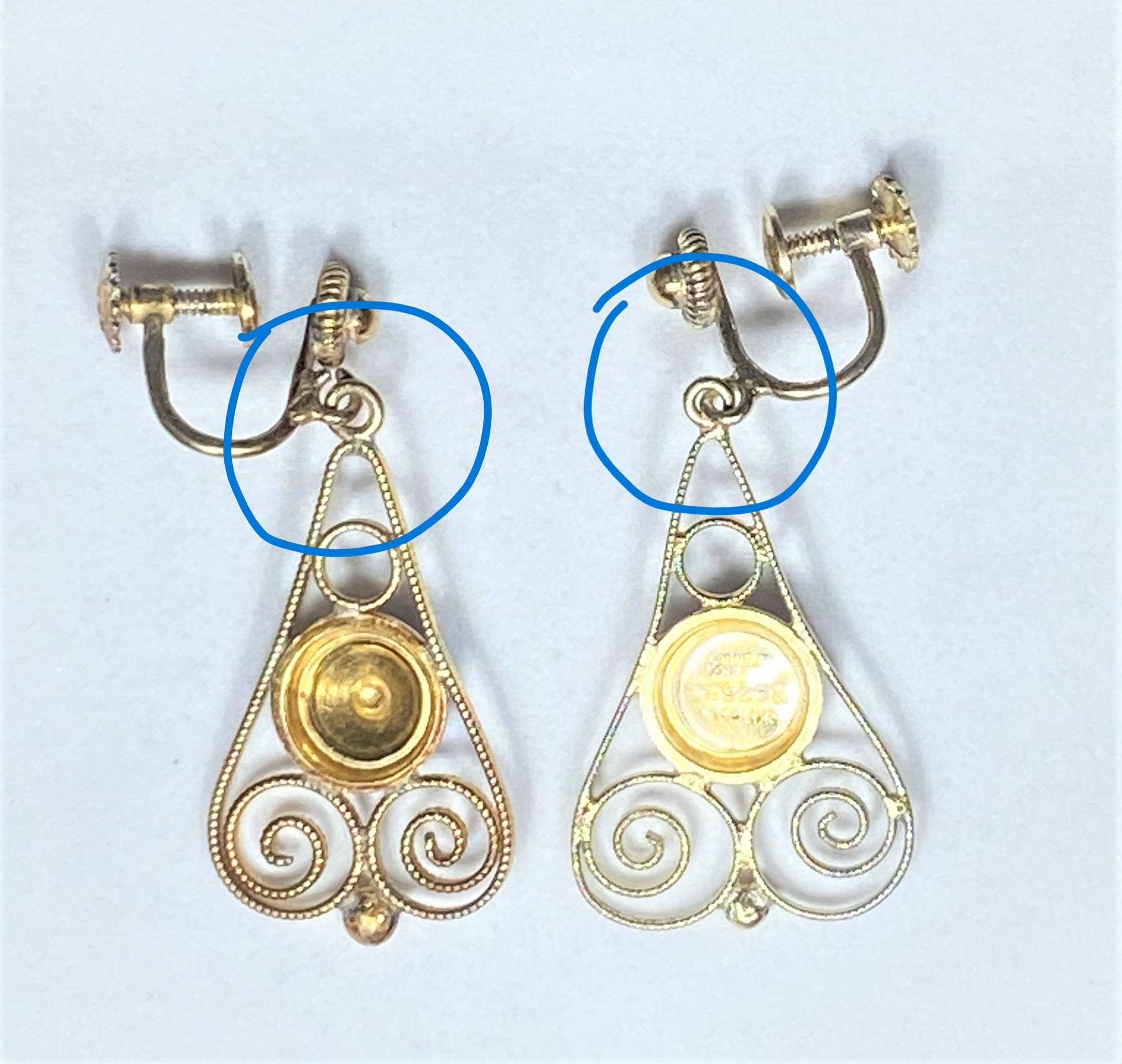 Aksel Holmsen Norway sterling silver Guilloche enamel Earrings Circa 1920/30s, view 4 of 4