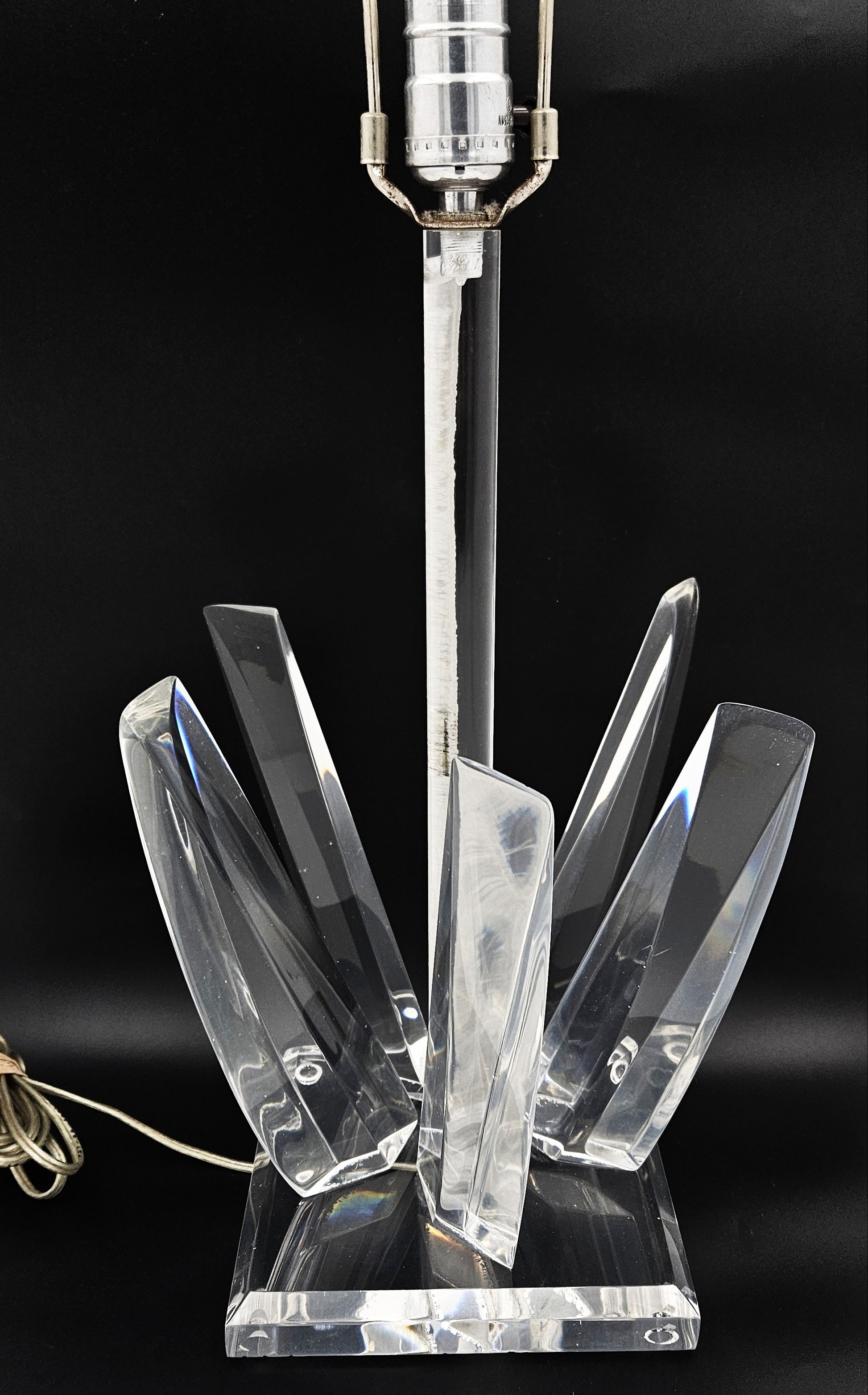 Superb Signed Hivo Van Teal Clear Lucite Post Modern Table Lamp 1970/80's - image 3 of 10