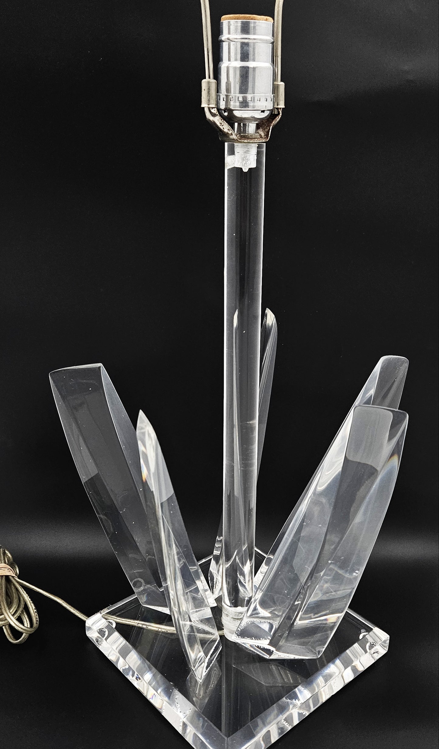 Superb Signed Hivo Van Teal Clear Lucite Post Modern Table Lamp 1970/80's - image 5 of 10