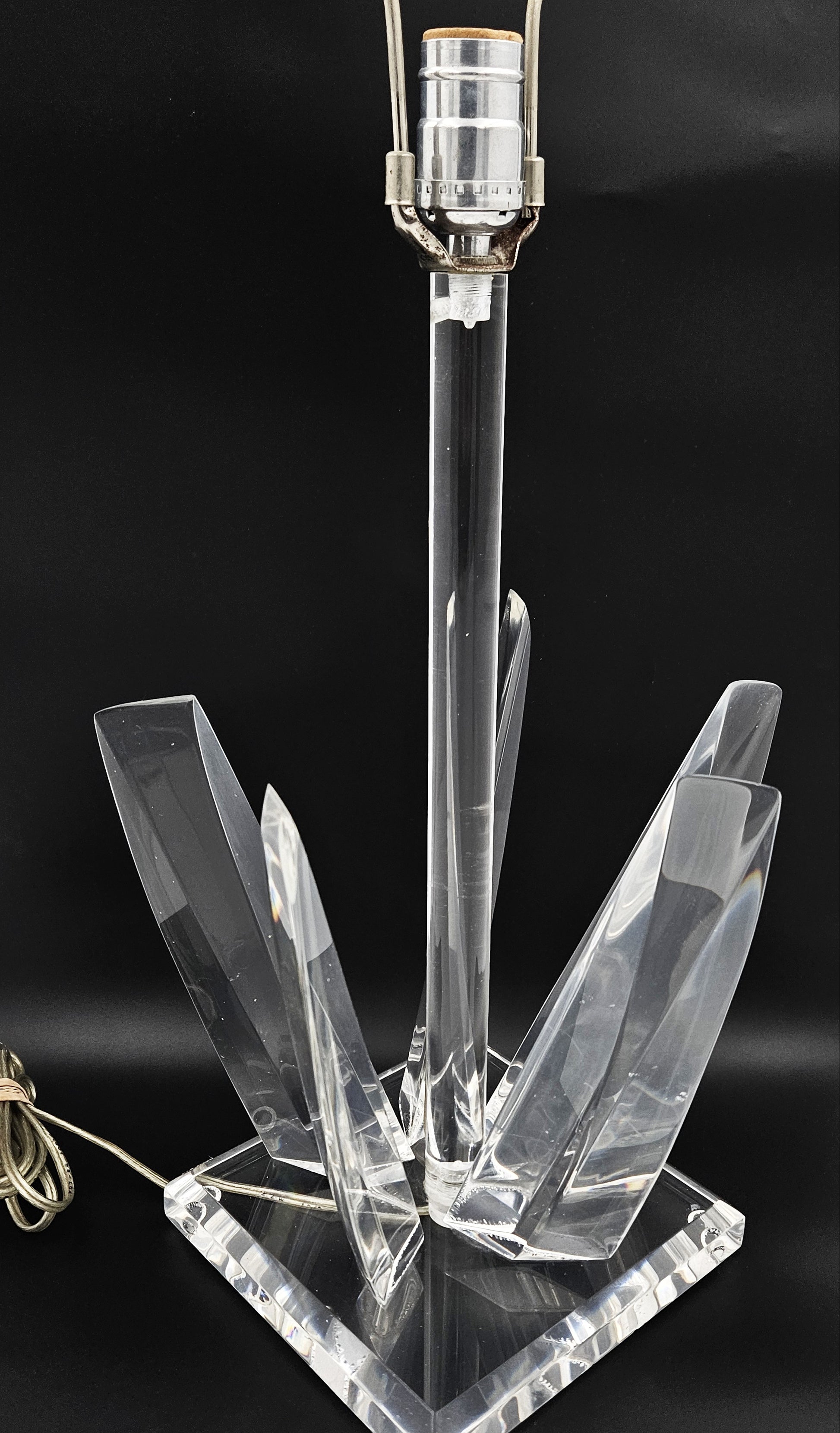 Superb Signed Hivo Van Teal Clear Lucite Post Modern Table Lamp 1970/80's - image 5 of 10