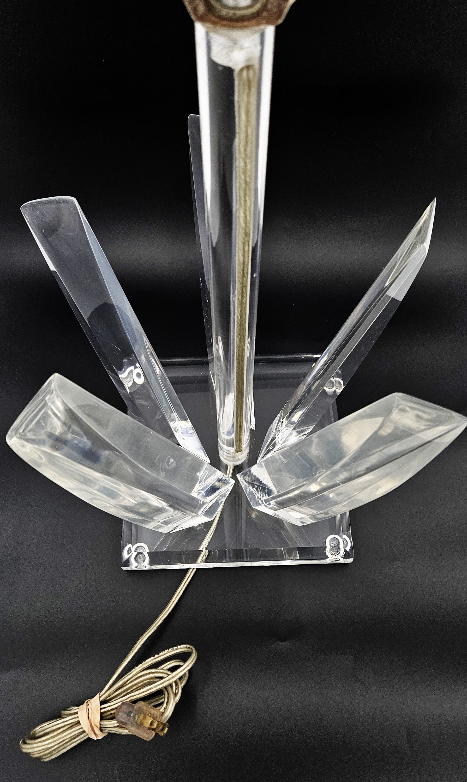 Superb Signed Hivo Van Teal Clear Lucite Post Modern Table Lamp 1970/80's - image 7 of 10