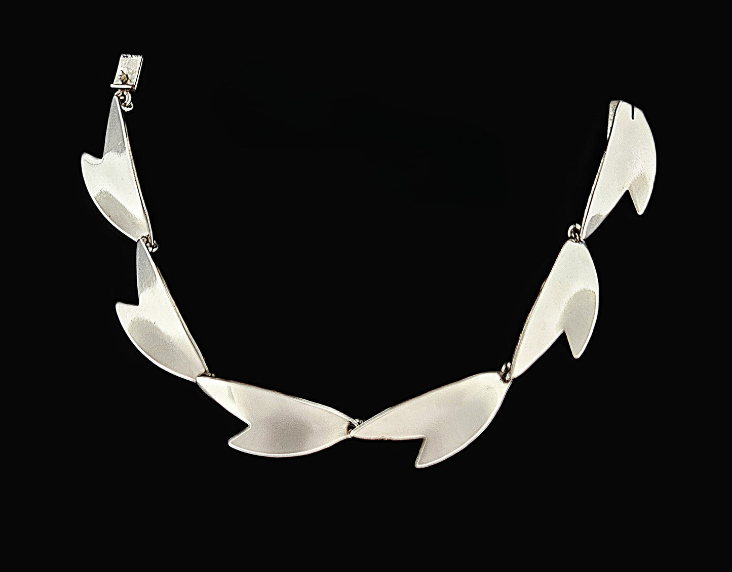 Arne Johansen Danmark Modernistisk Sølv Armbånd + Brochesæt 1960'erne