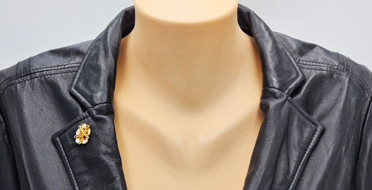 David Andersen Sterling Enamel 3D Flower Pin Earrings Demi Parure Set 1960s, multicolor, floral, gold - image 2 of 9