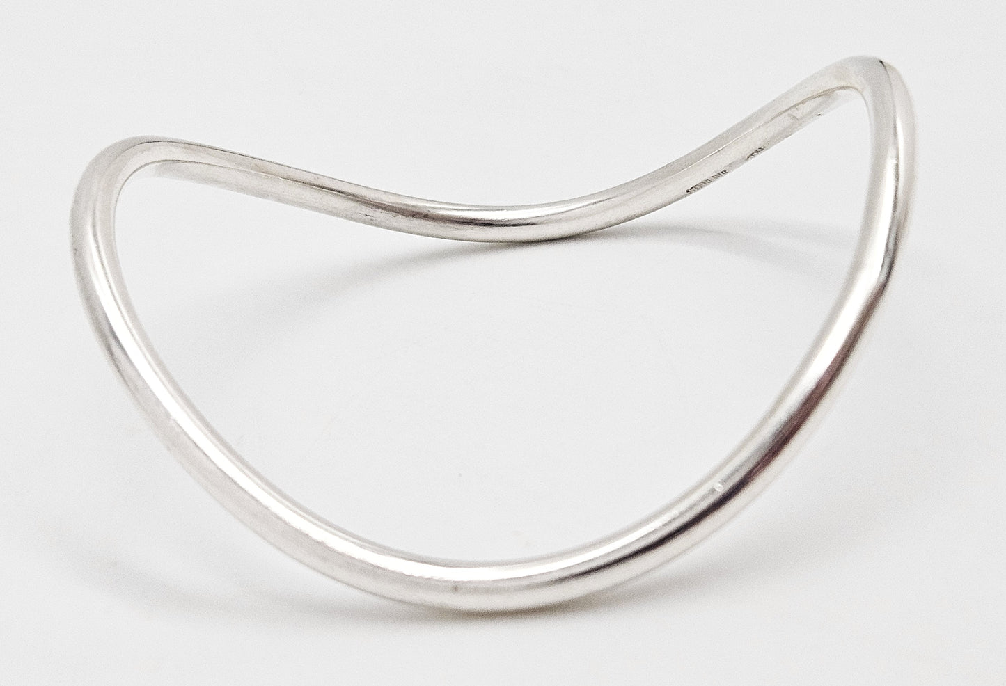 Betty Cooke sterling silver modernist Wavy Tubular Bangle Bracelet Circa 1960s, view 4 of 7