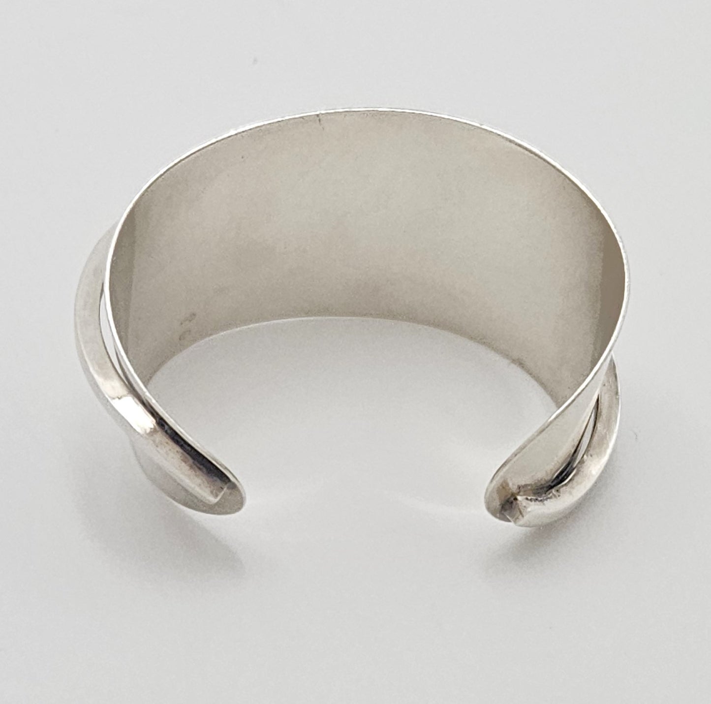 Designer Henry Steig sterling silver abstract modernist Studio Cuff 1950s, view 4 of 8