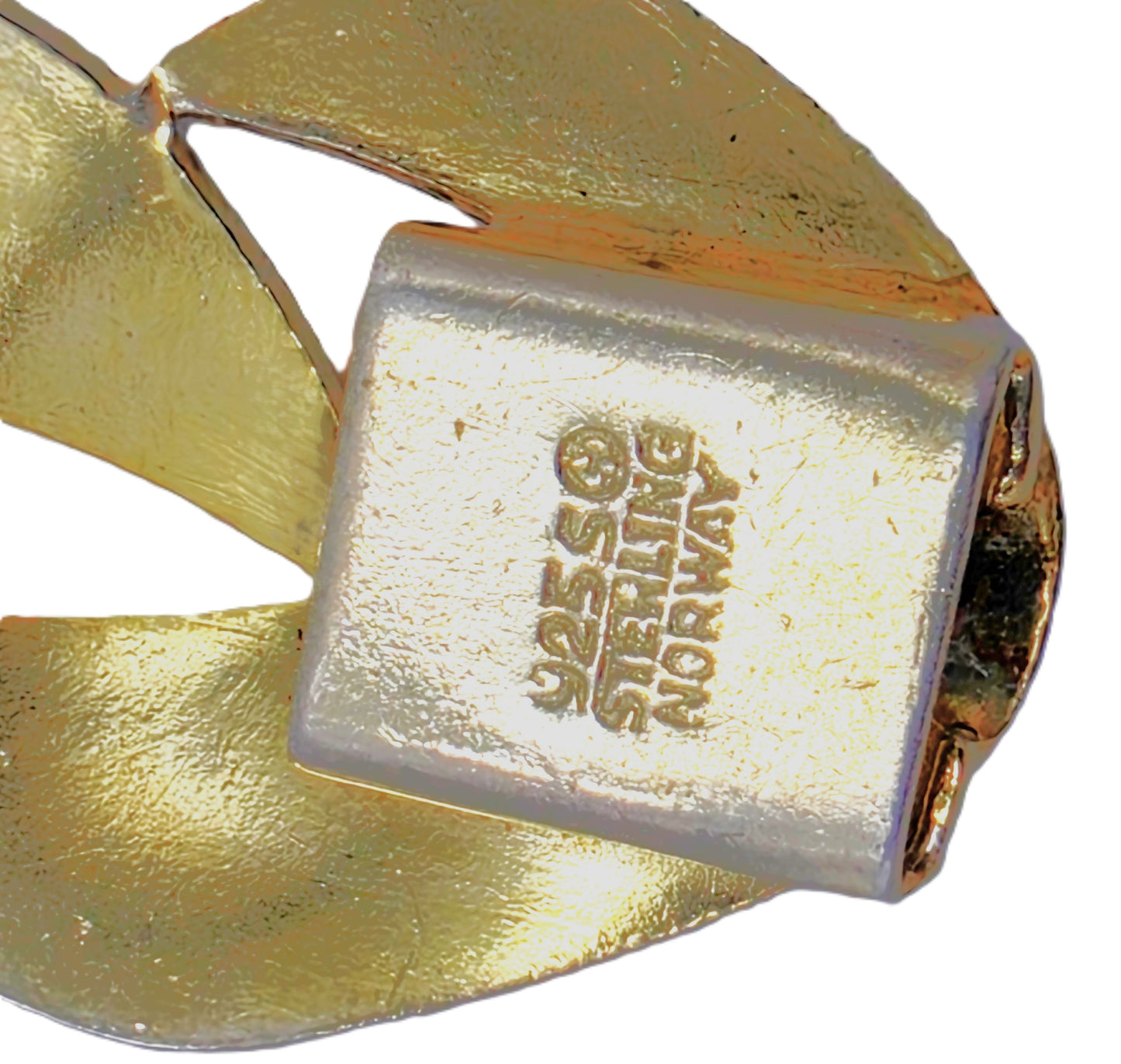 Brazalete de eslabones panel Art Deco de plata y esmalte negro Ivar Holth Noruega años 40