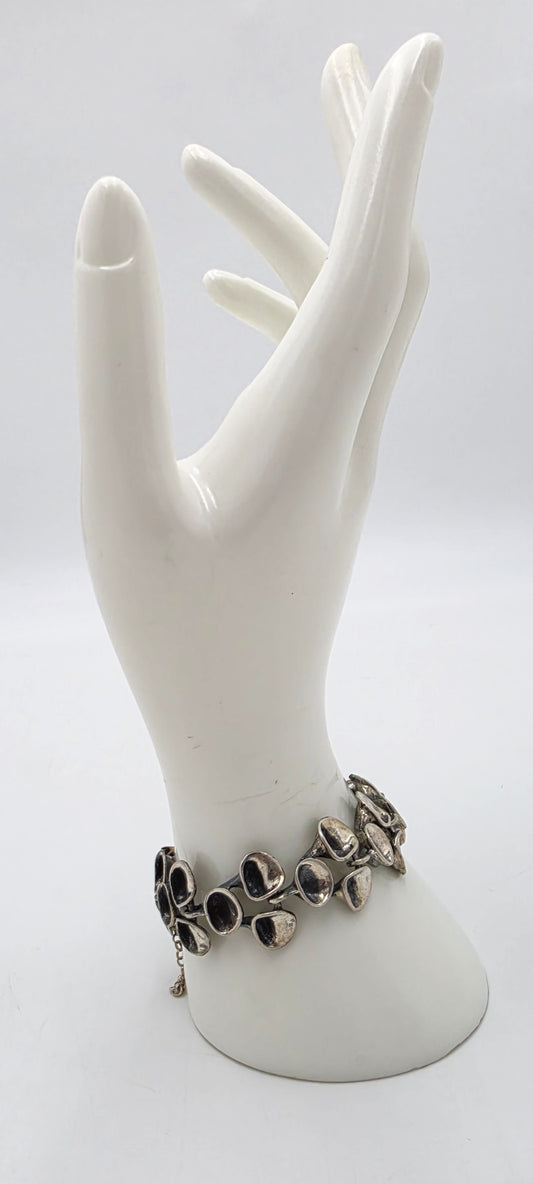 Rare Valon Kulta Hopea Valo-Koru Finland Sterling Reindeer Moss Bracelet 1972