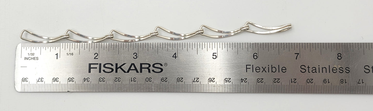 Designer Ed Levin Sterling Sølv Armbånd med 2 Lag og Led, 1980'erne