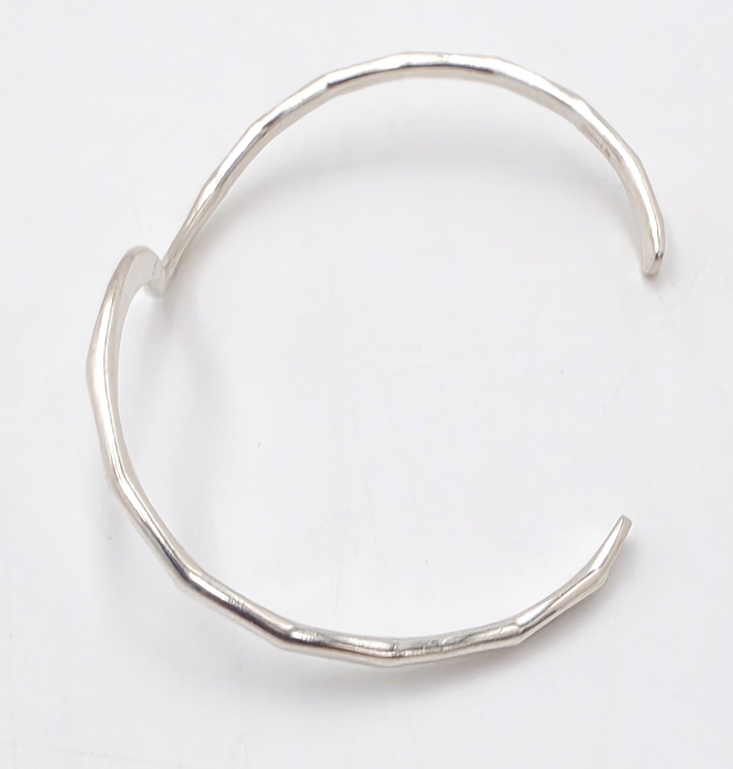 Iconic Designer Stinn Sterling Abstract Modernist Hammered Cuff Rare 1980s