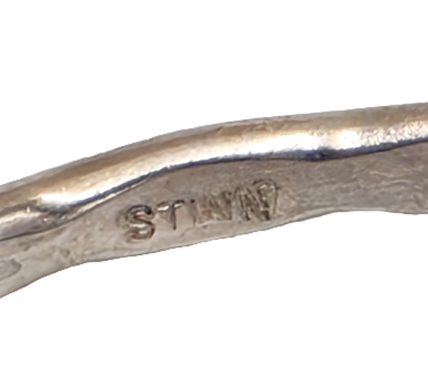 Iconic Designer Stinn Sterling Abstract Modernist Hammered Cuff Rare 1980s