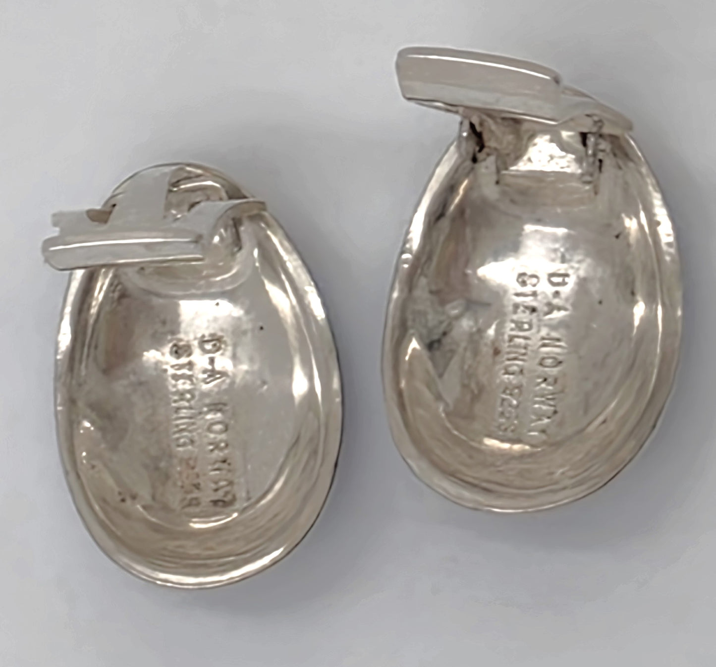 David Andersen Norge Sterling & Guilloché Emalje Modernistiske Øreringe 1960'erne