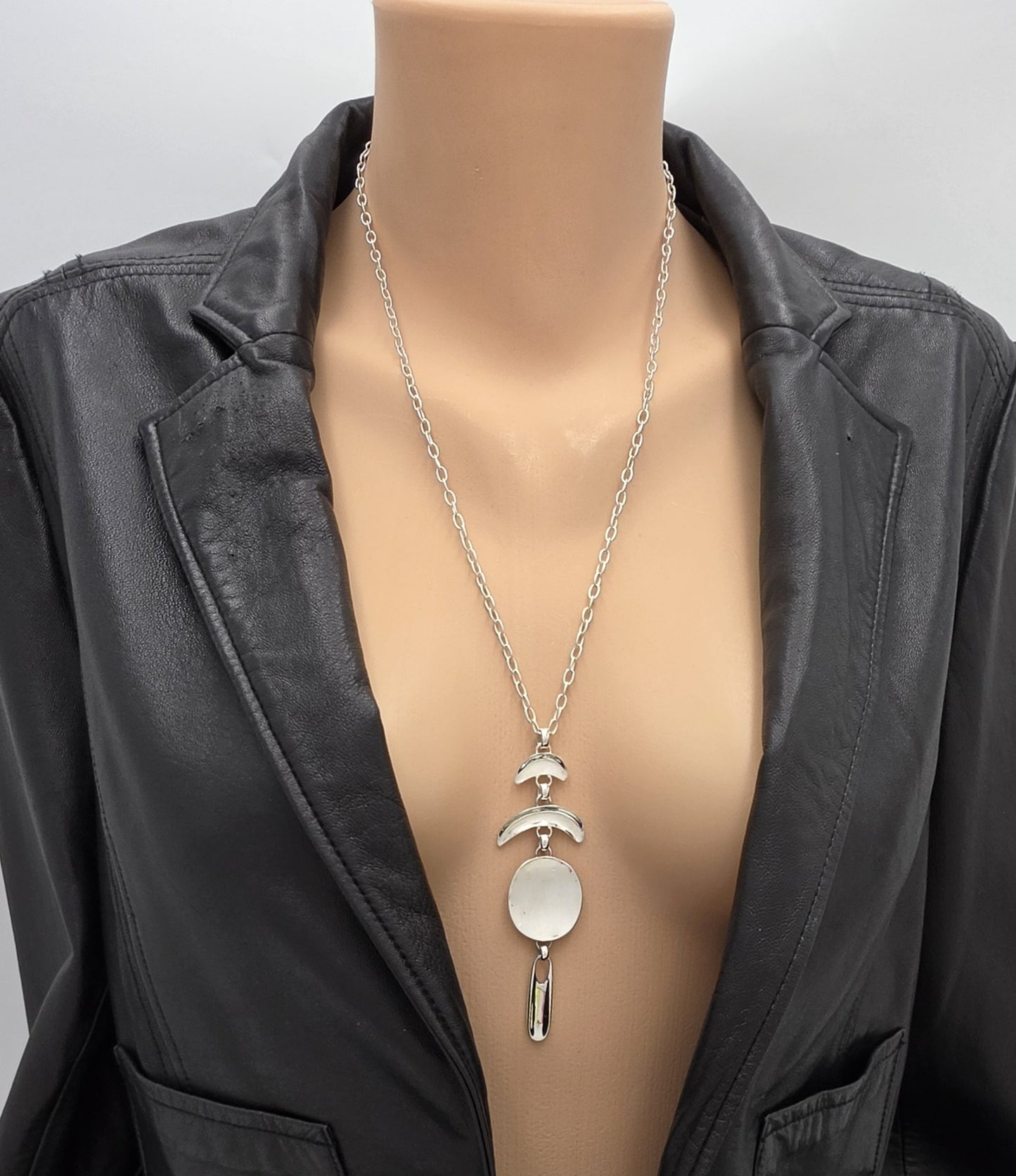 Vintage RLM Robert Lee Morris Sterling Modernist Articulated Pendant Necklace