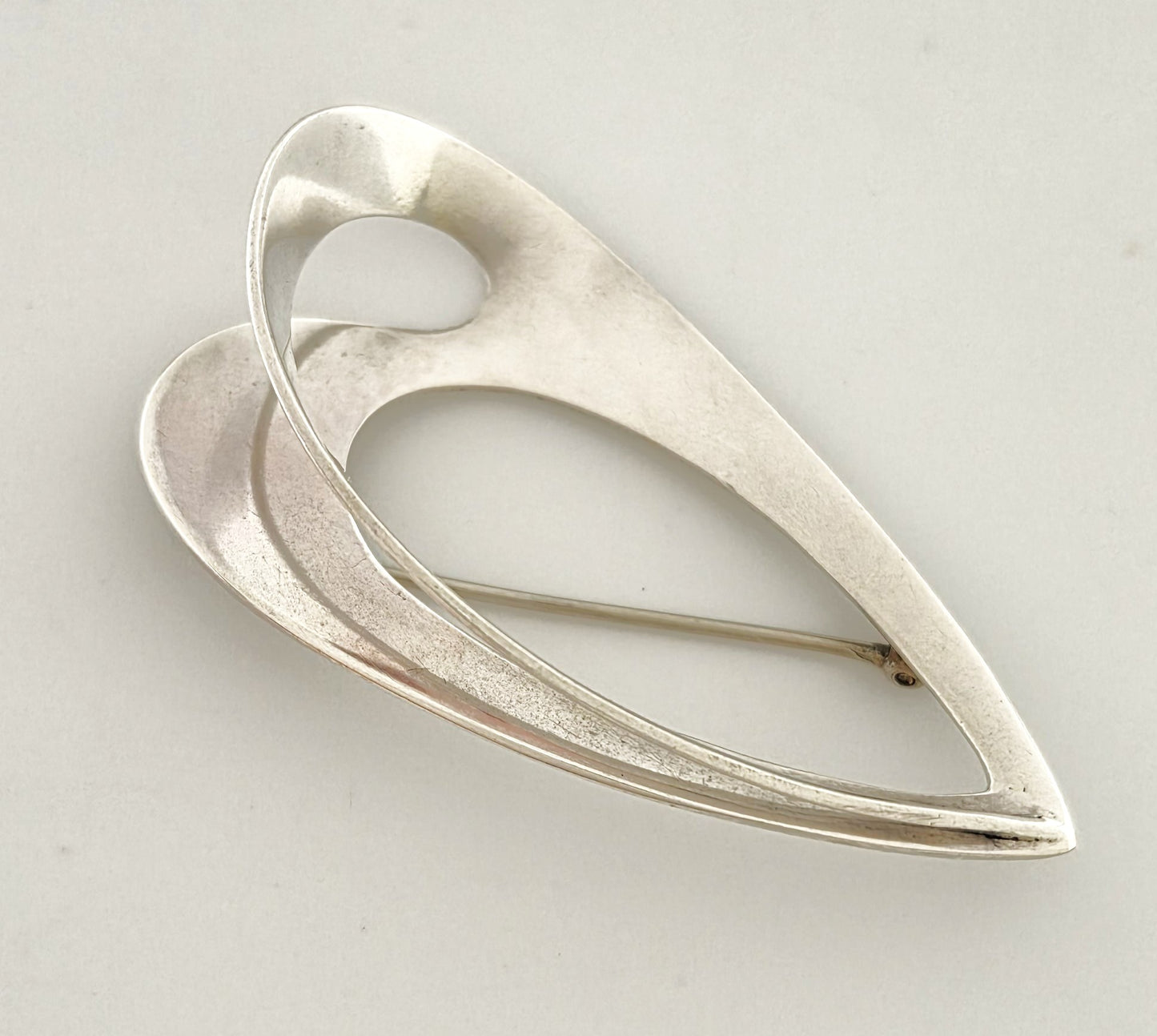 Vintage Sterling Abstract Modernist Sculptural Openwork 3D Statement Brooch