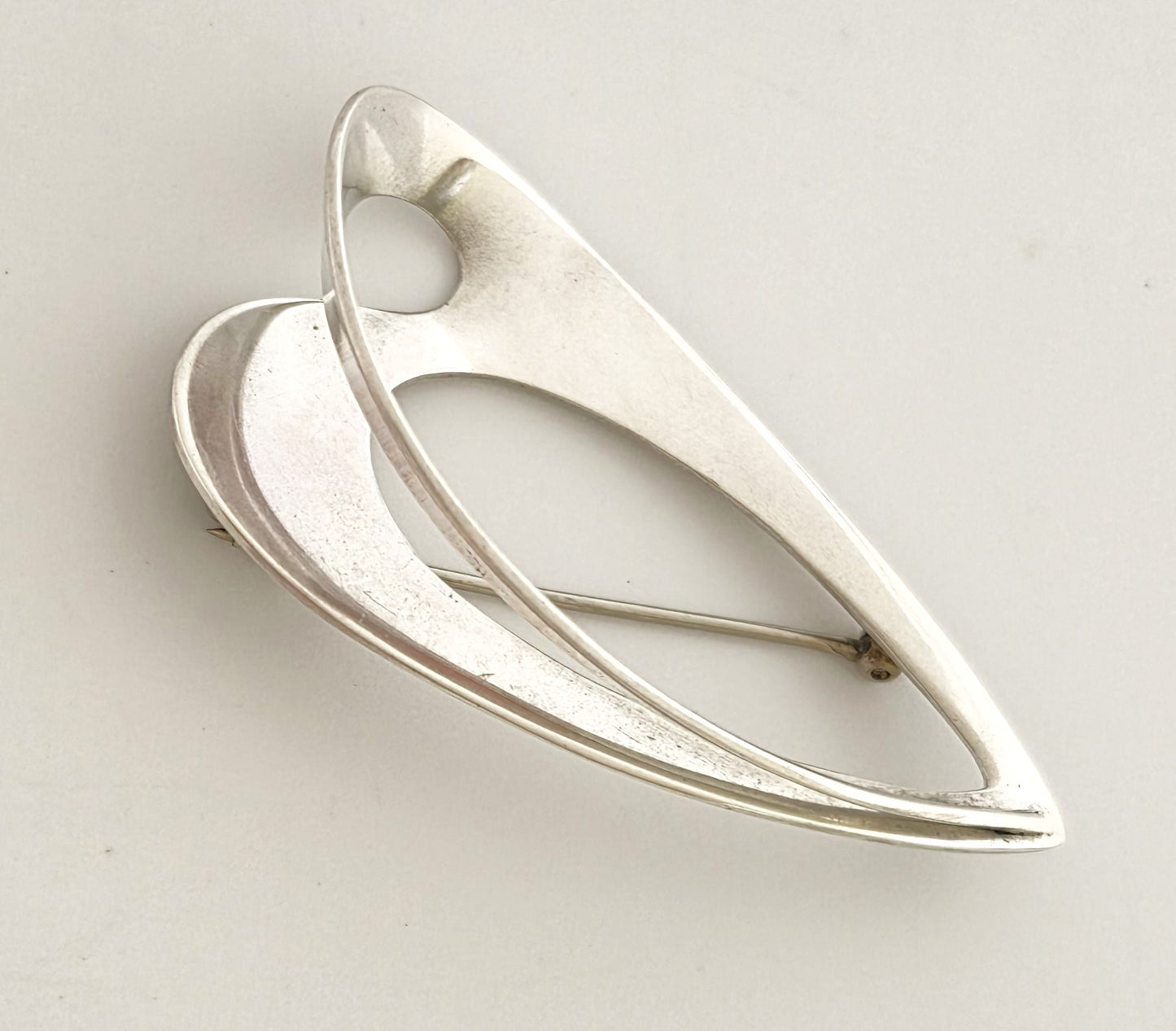 Vintage Sterling Abstract Modernist Sculptural Openwork 3D Statement Brooch