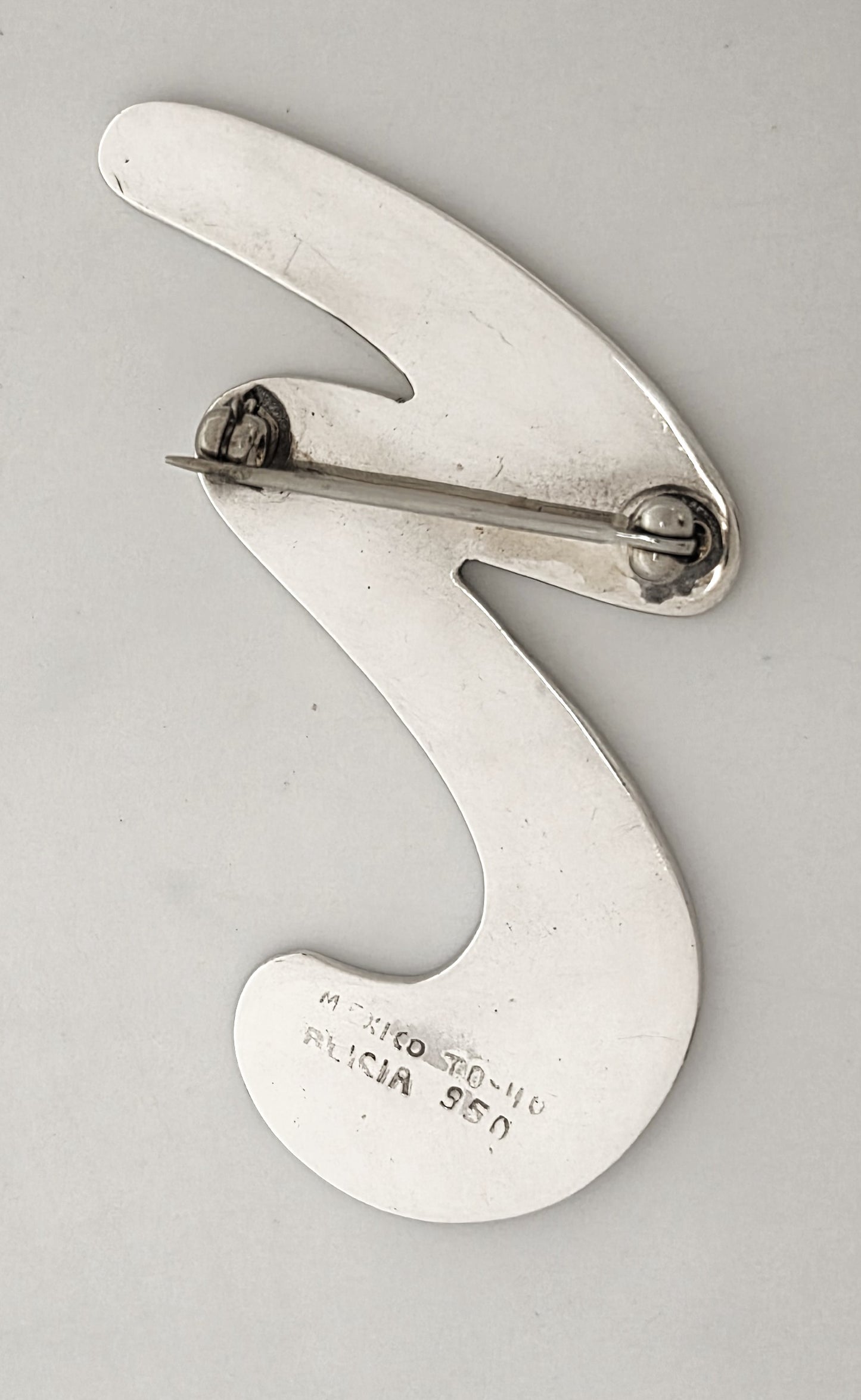Fremragende Alicia Taxco 950 Sterling modernistisk stor statement-broche fra 1980'erne