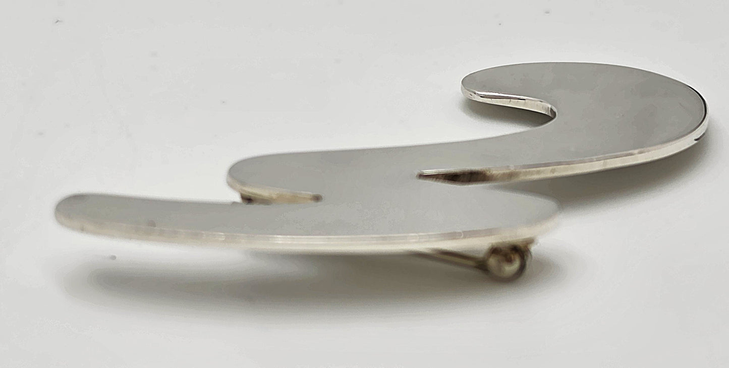 Fremragende Alicia Taxco 950 Sterling modernistisk stor statement-broche fra 1980'erne