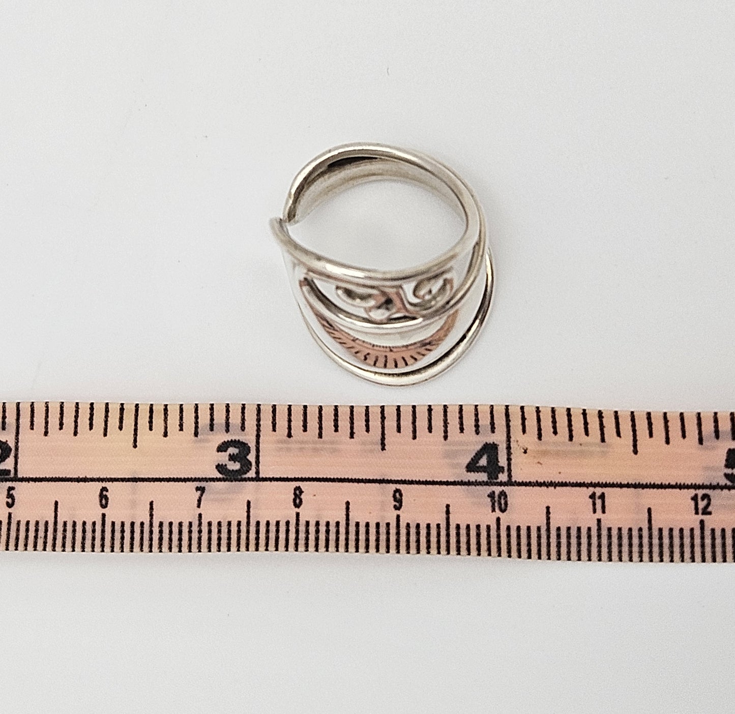 Danish Designer Janina Nielsen Abstract Mod Sterling Silver Cuff Ring C. 1980s