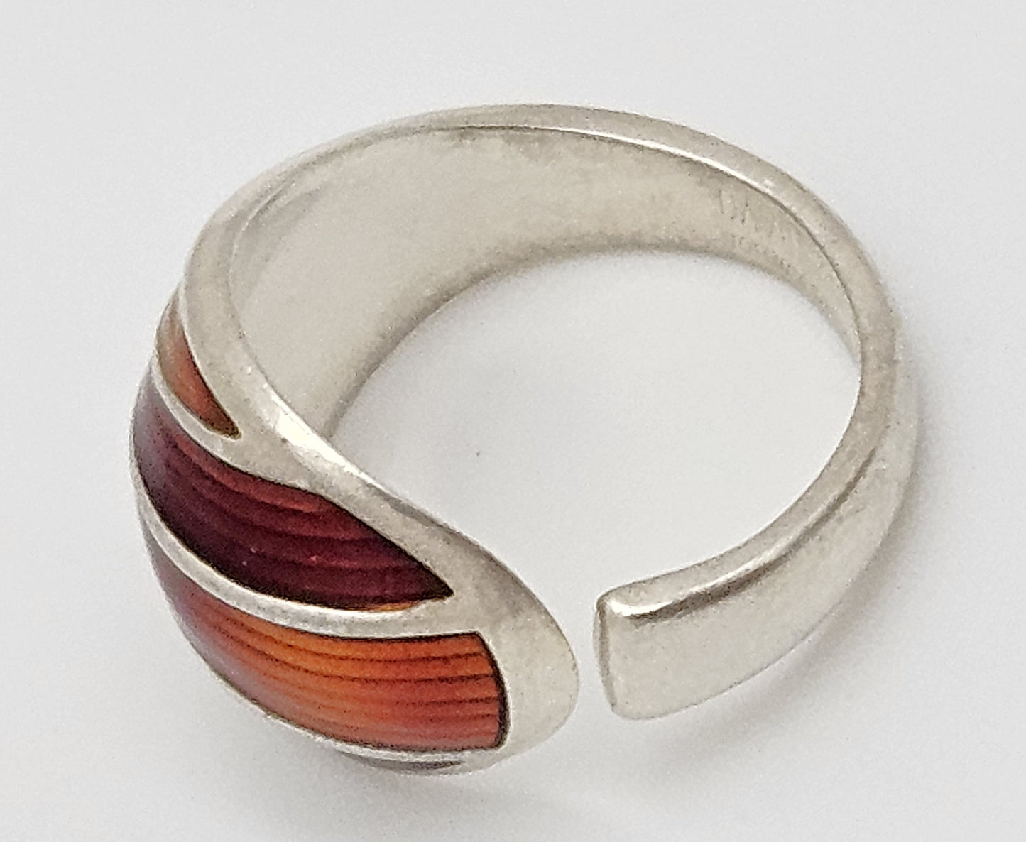 Norsk David Andersen Sterling Sølv & Blå Emalje Vikle-Ring Cirka 1940'erne/50'erne
