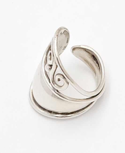 Set Bracciale e Anello Modernisti Astratti in Argento Sterling del Designer Danese Janina Nielsen Anni '80