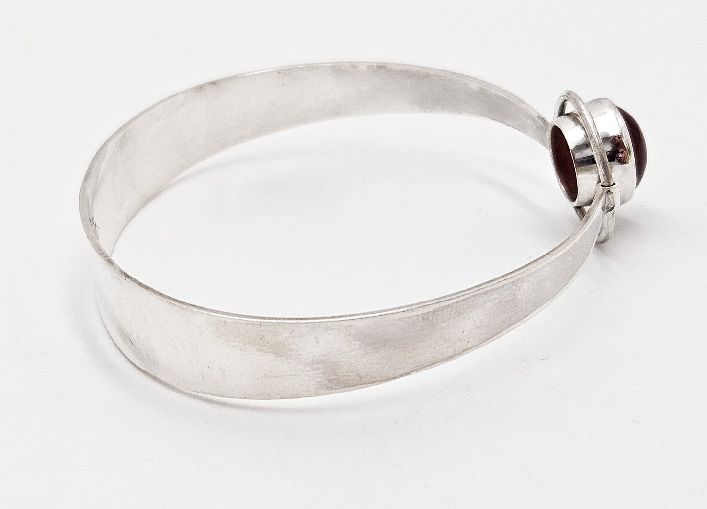 Sjældent Hanasberg Kaunis Koru Sterling Karneol Modernist Armbånd 1975
