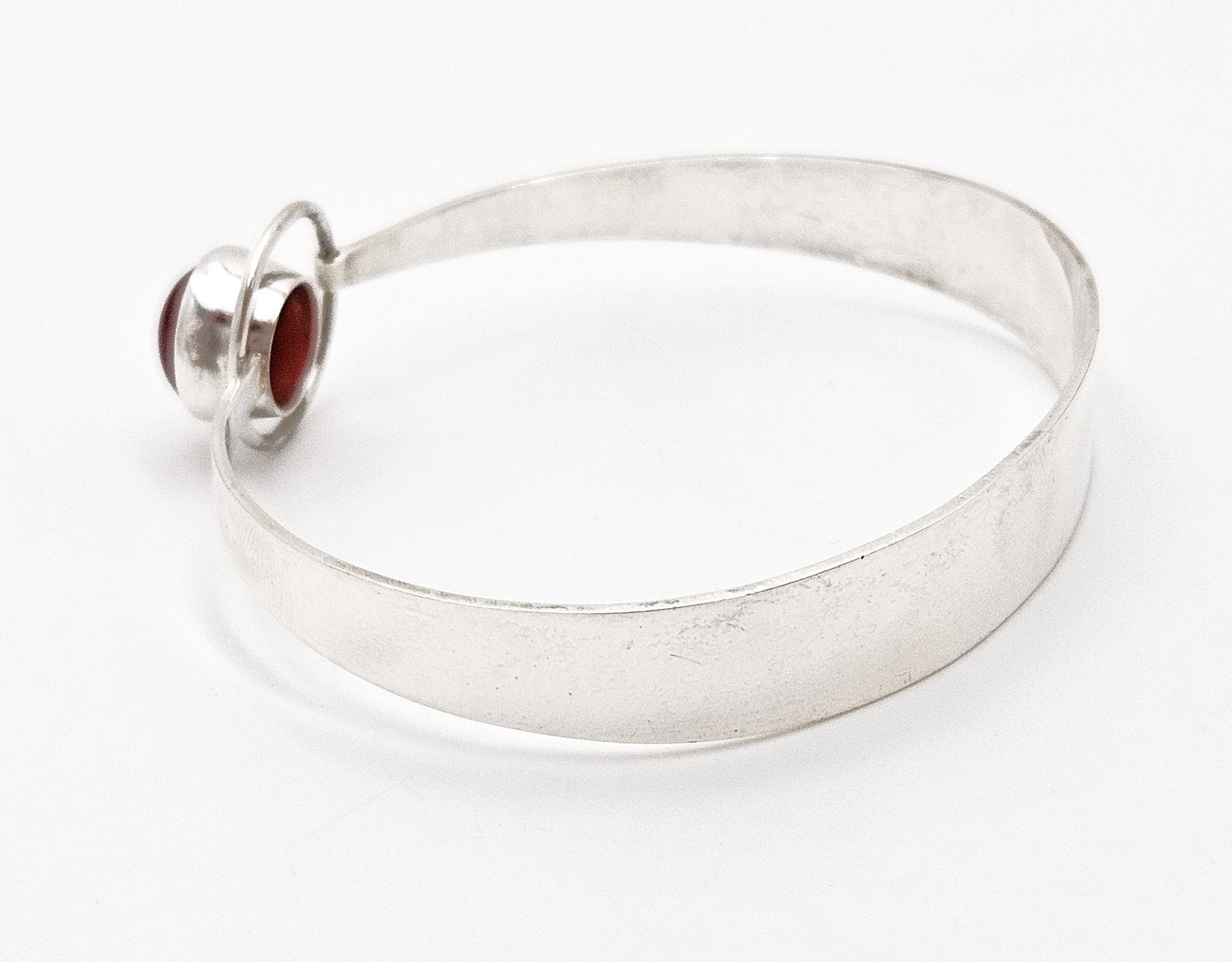 Sjældent Hanasberg Kaunis Koru Sterling Karneol Modernist Armbånd 1975