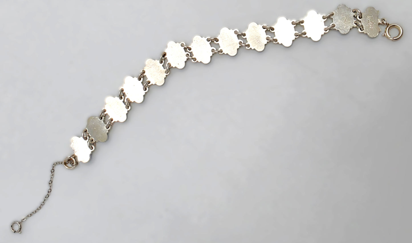 Vintage Volmer Bahner Denmark Forgyldt Sterling Guilloche Emalje Art Deco Armbånd