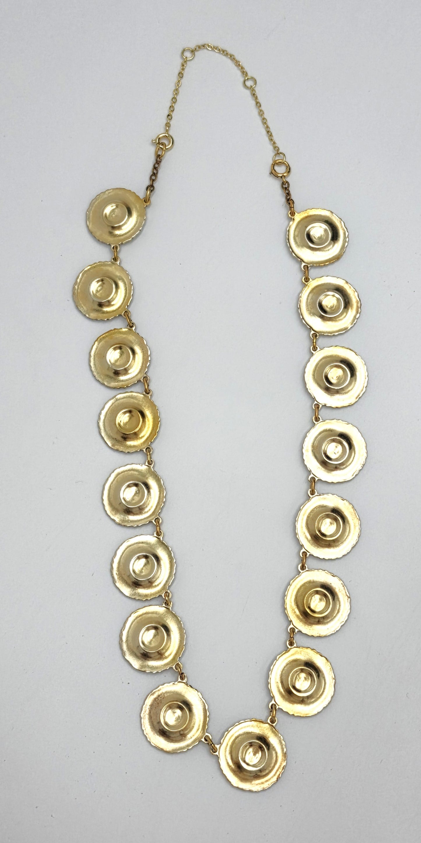 Anton Michelsen Denmark Sterling Enamel Marguerite Daisy Necklace 1940s