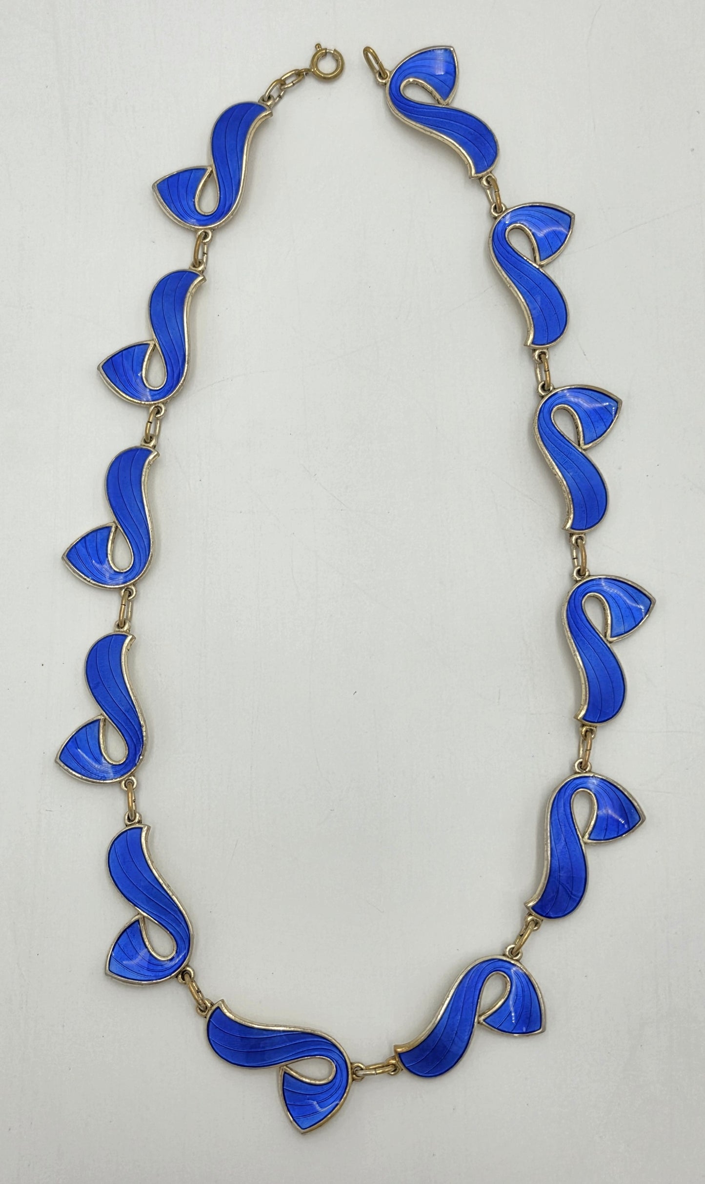 Ivar Holth Norway Sterling Enamel Retro Modernist RARE Necklace 1940's