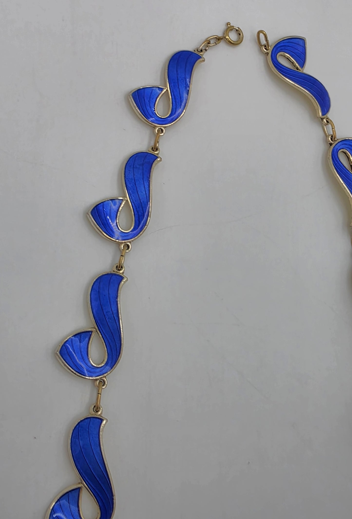 Ivar Holth Norway Sterling Enamel Retro Modernist RARE Necklace 1940's