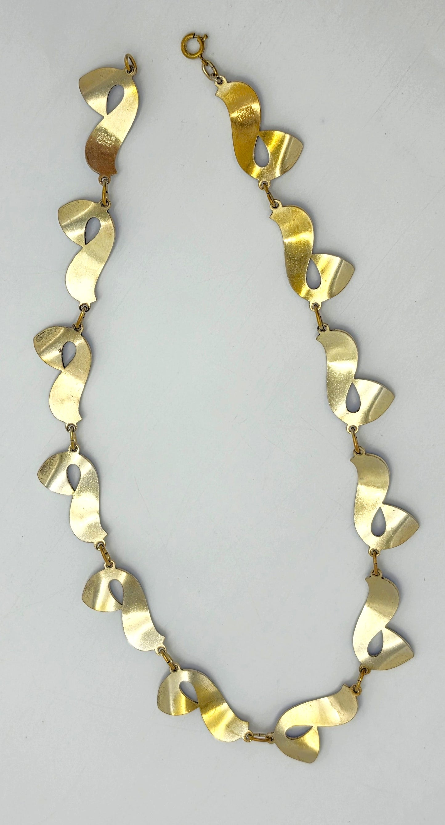 Ivar Holth Norway Sterling Enamel Retro Modernist RARE Necklace 1940's
