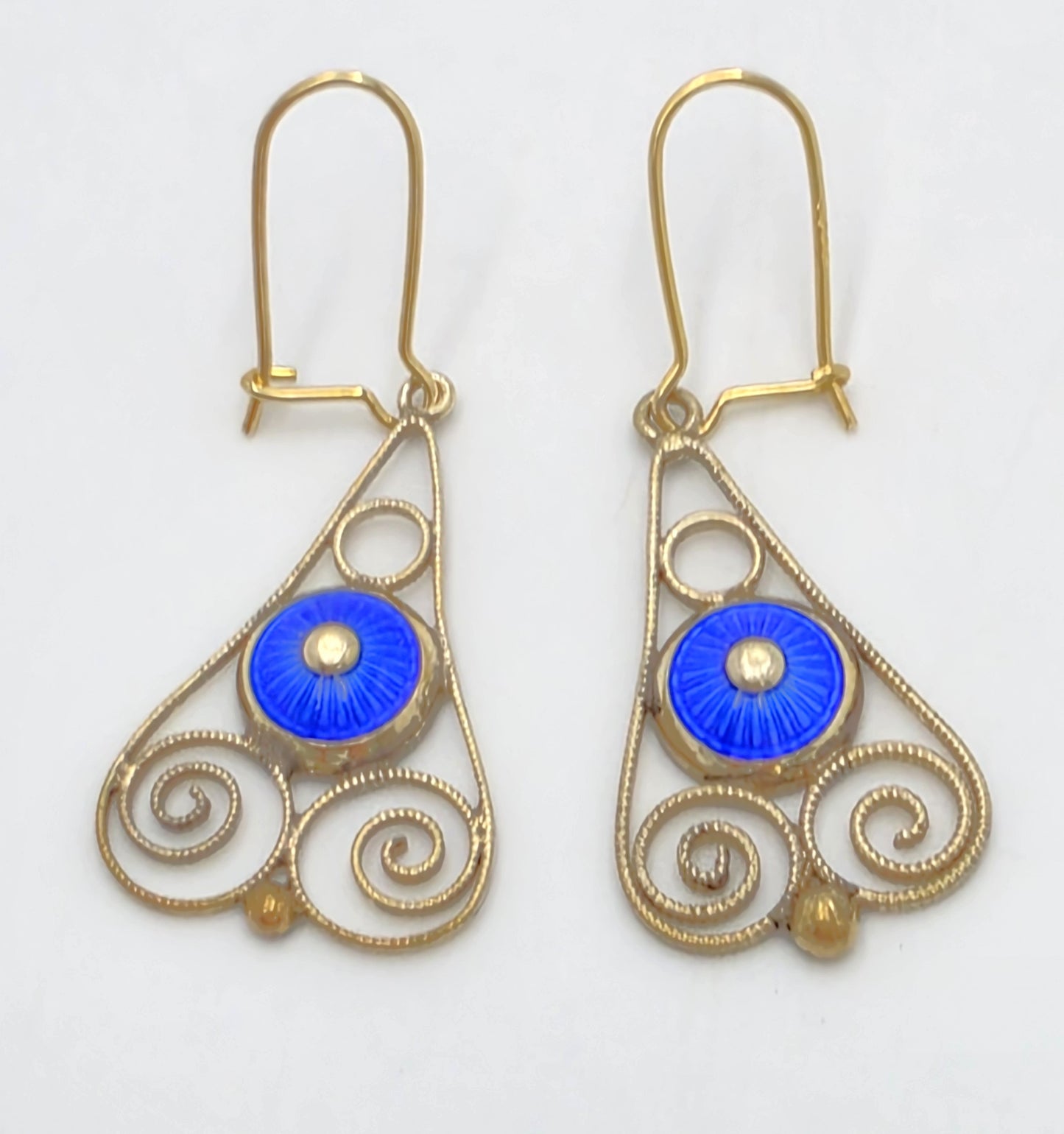 Rare Aksel Holmsen Norway Sterling Guilloche Enamel Earrings Circa 1920/30s