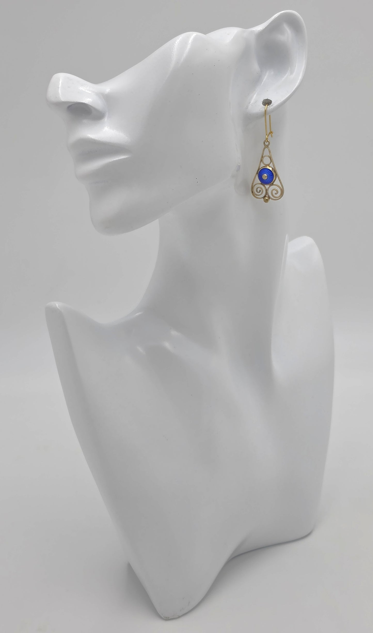 Rare Aksel Holmsen Norway Sterling Guilloche Enamel Earrings Circa 1920/30s