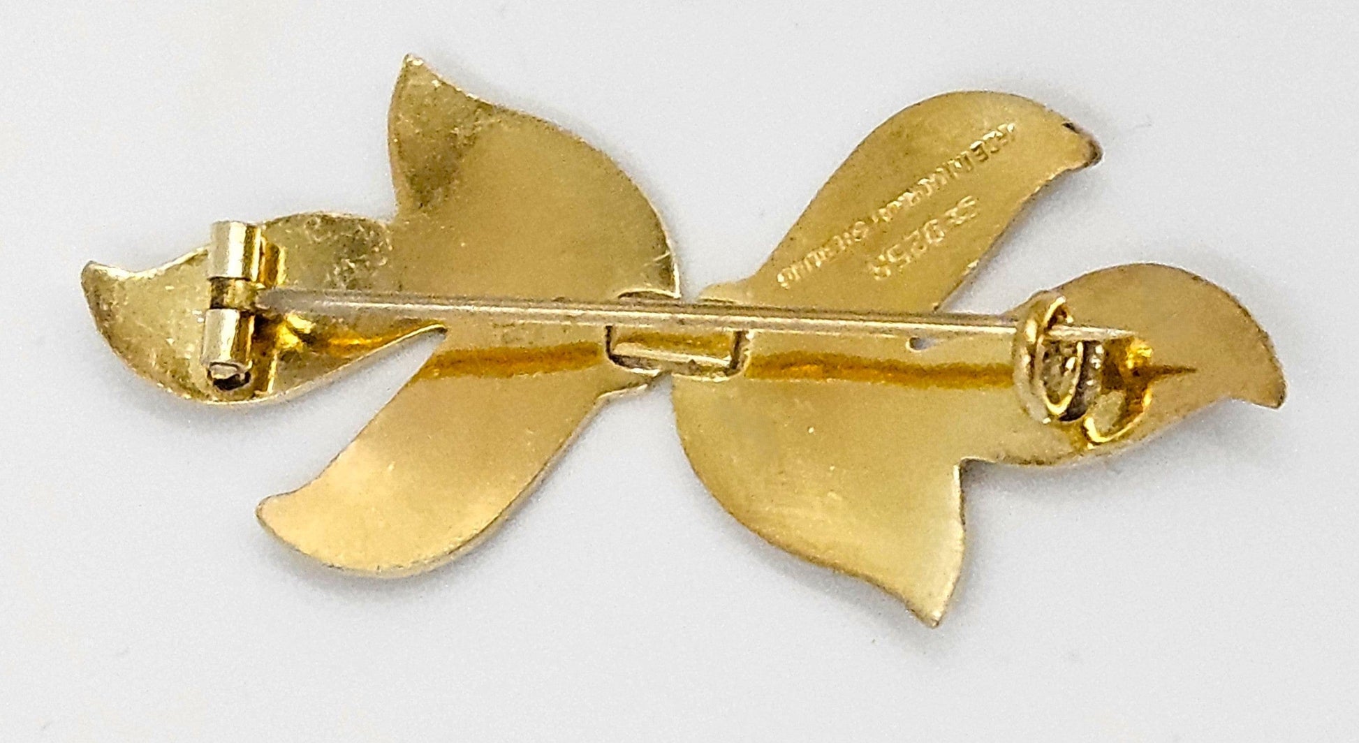 Aksel Holmsen Jewelry Aksel Holmsen Norway Modernist Sterling + Black Enamel Brooch Circa 1950's