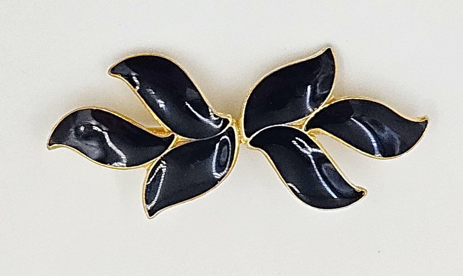 Aksel Holmsen Jewelry Aksel Holmsen Norway Modernist Sterling + Black Enamel Brooch Circa 1950's