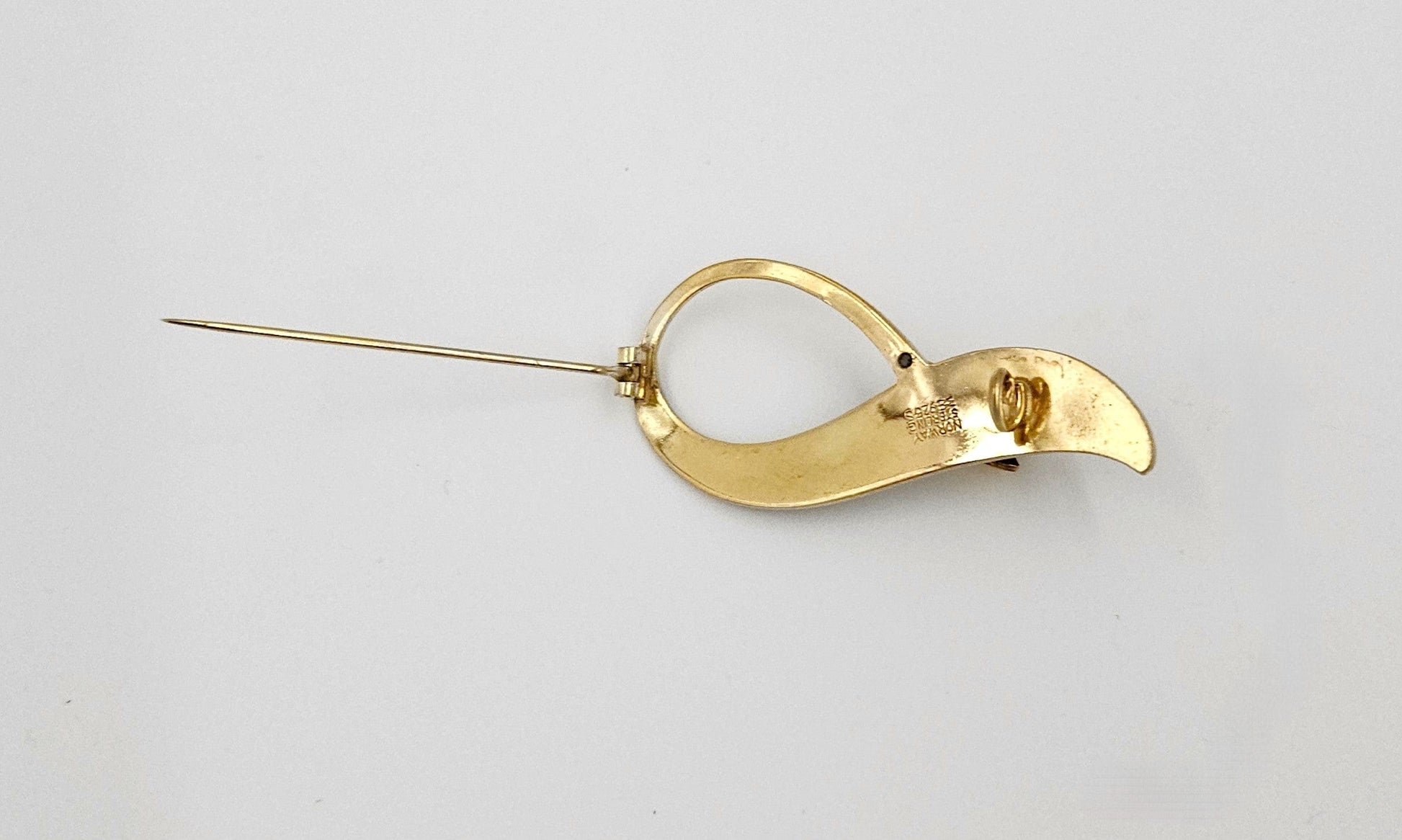 Aksel Holmsen Jewelry Aksel Holmsen Sterling Enamel 3D Flower Brooch/Pin Norway 1950's