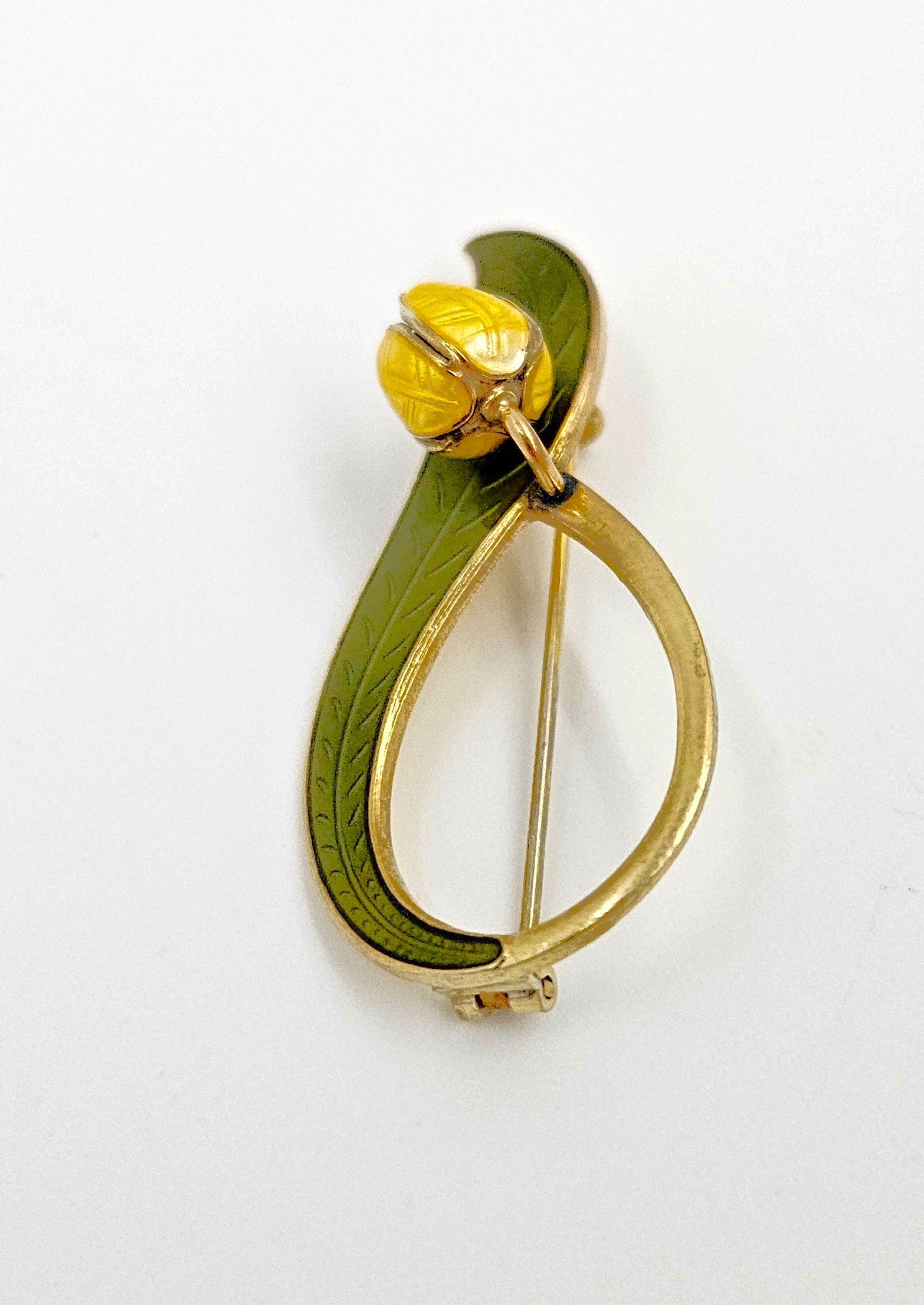 Aksel Holmsen Jewelry Aksel Holmsen Sterling Enamel 3D Flower Brooch/Pin Norway 1950's