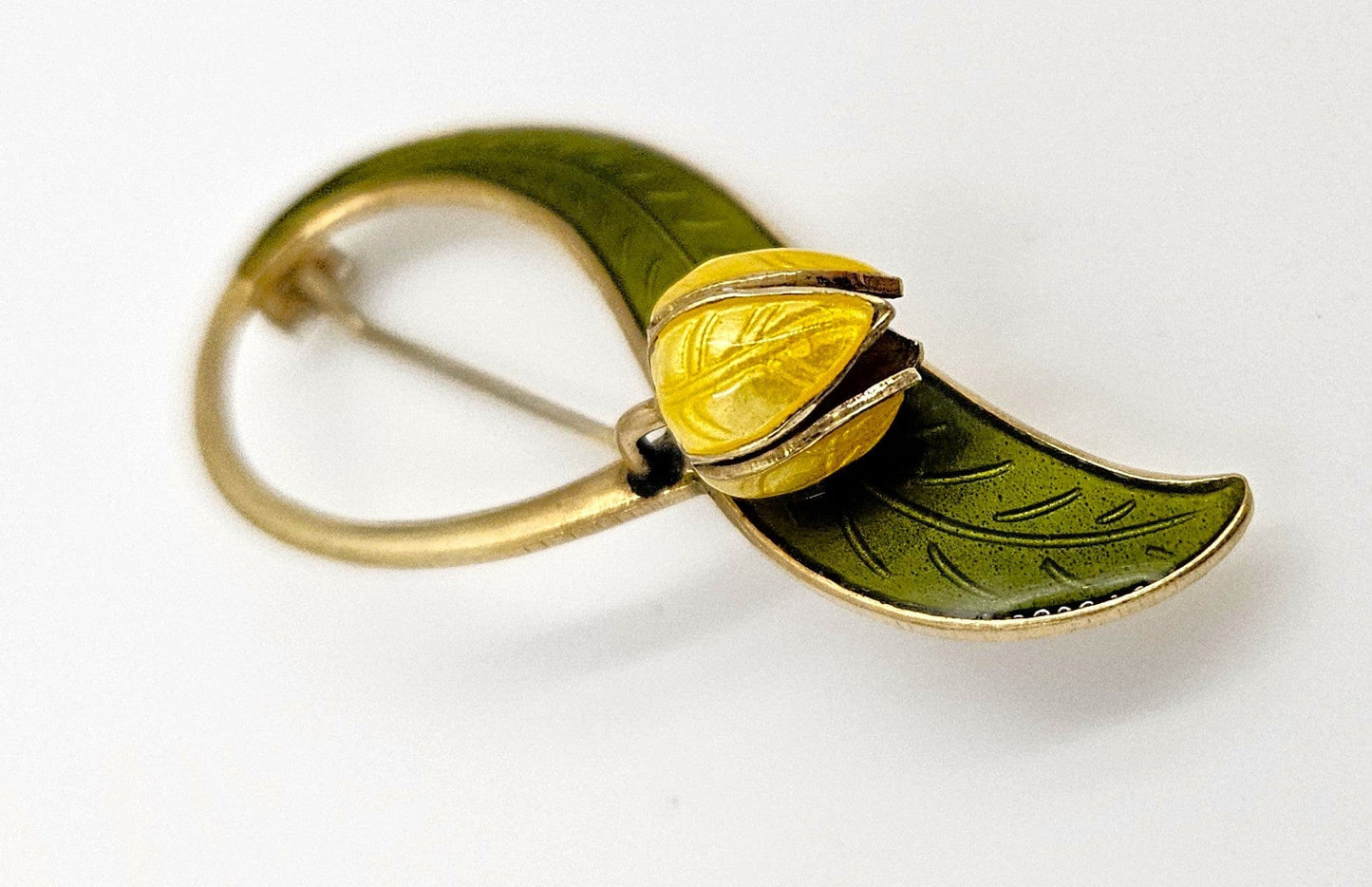 Aksel Holmsen Jewelry Aksel Holmsen Sterling Enamel 3D Flower Brooch/Pin Norway 1950's